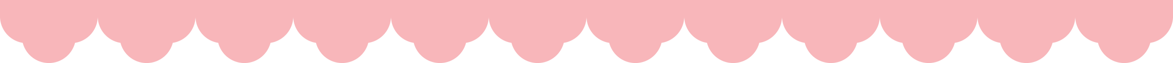 Cute pastel pink scalloped edge seamless border